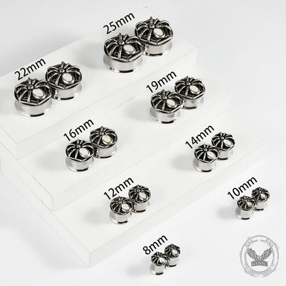 Gothic Spider Design Stainless Steel Ear Gauges