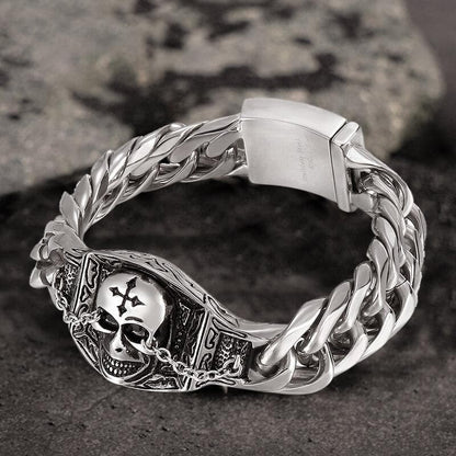 Gothic Stainless Steel Skull Bracelet