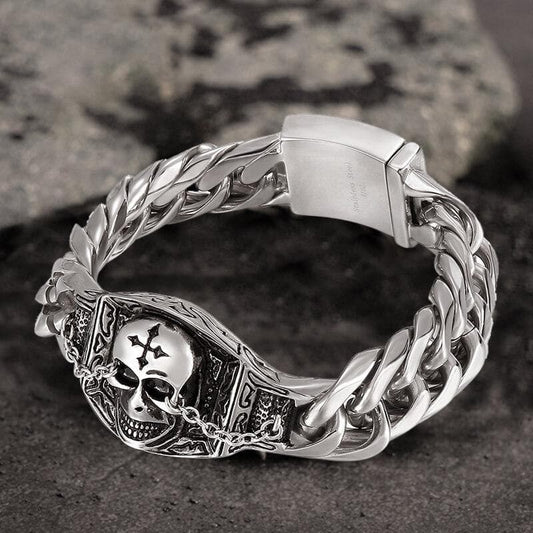 Gothic Stainless Steel Skull Bracelet