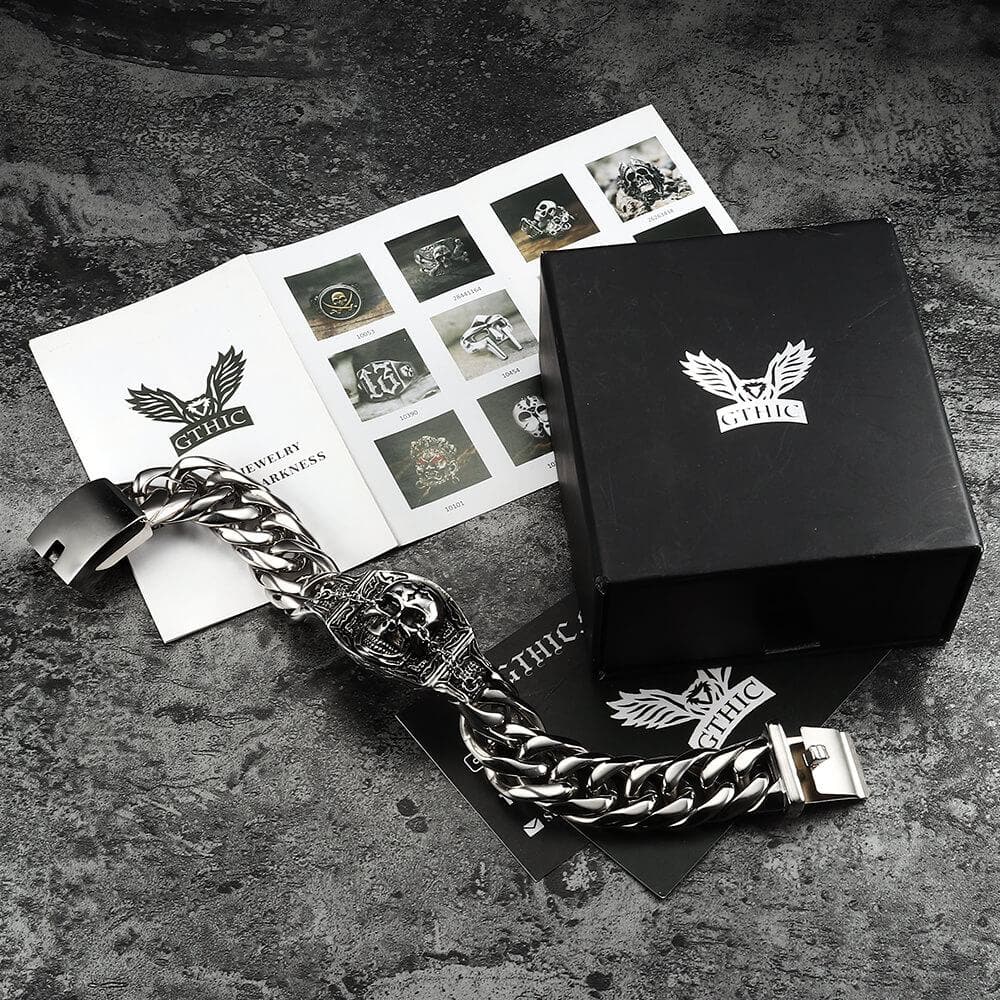Gothic Stainless Steel Skull Bracelet