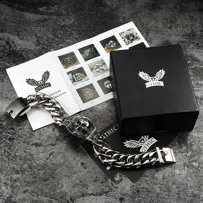 Gothic Stainless Steel Skull Bracelet