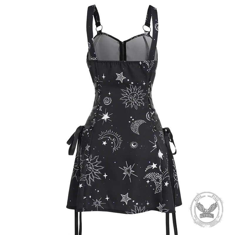 Gothic Strap Backless A-line Mini Dress