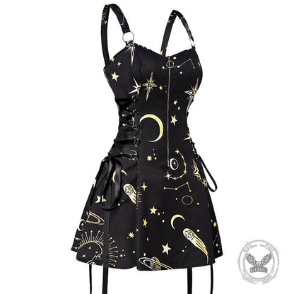 Gothic Strap Backless A-line Mini Dress