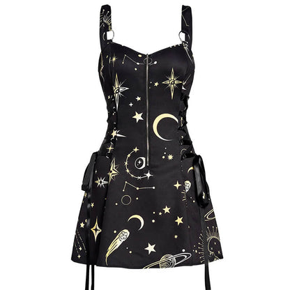 Gothic Strap Backless A-line Mini Dress