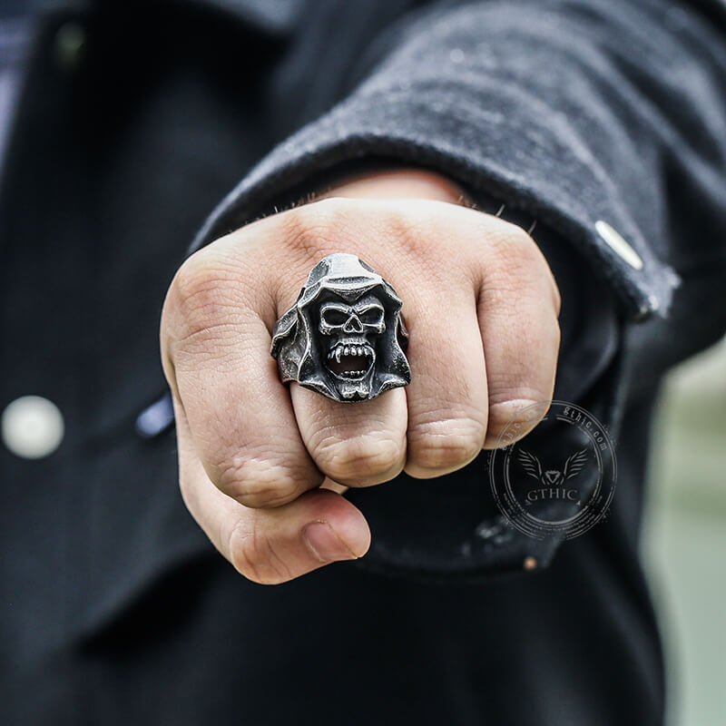 Gothic The Death Skull Stainless Steel Ring