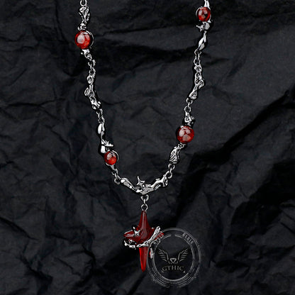 Gothic Thorns Four-Pointed Star Alloy Necklace
