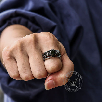 Gothic Tribute Gem Stainless Steel Skull Ring