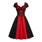 Gothic Two Tone Patchwork Skull Dress
