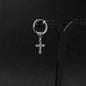 Great Wall Pattern Cross Stainless Steel Hoop Earrings