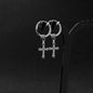 Great Wall Pattern Cross Stainless Steel Hoop Earrings