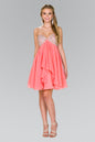 Strapless Chiffon Short Dress with Jewel Detailing