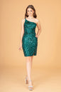 Asymmetric Sequin Short Bodycon Dress with Lace-up