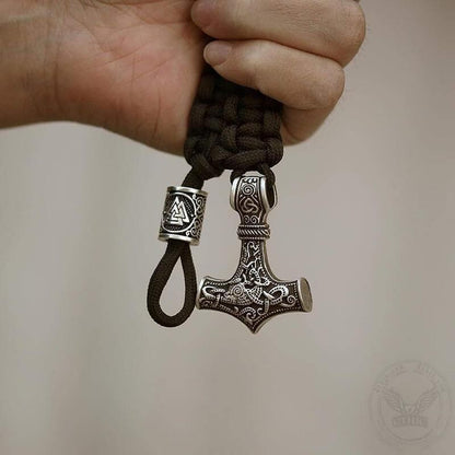 Thor's Hammer Braided Rope Viking Bracelet