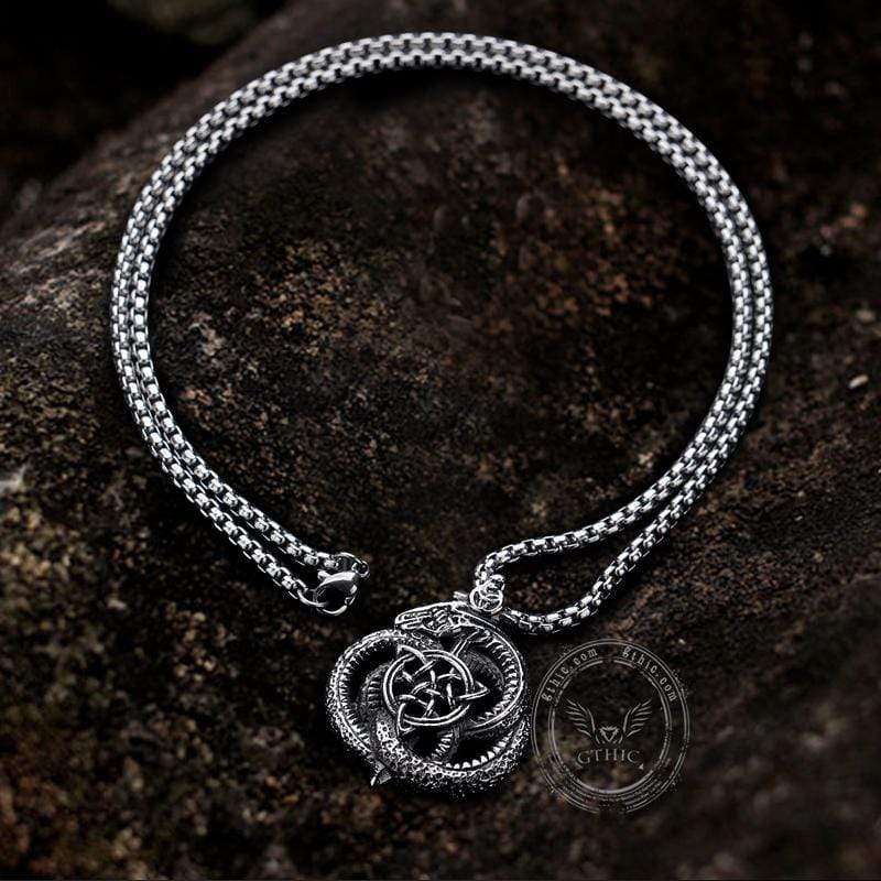 Celtics Triquetra Dragon Stainless Steel Viking Pendant