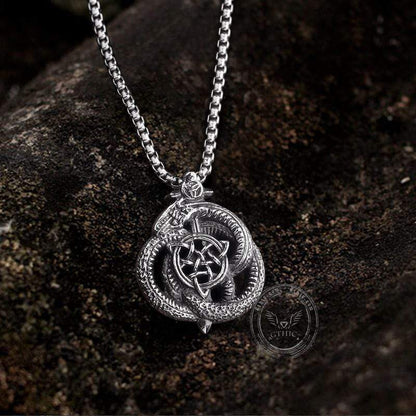 Celtics Triquetra Dragon Stainless Steel Viking Pendant