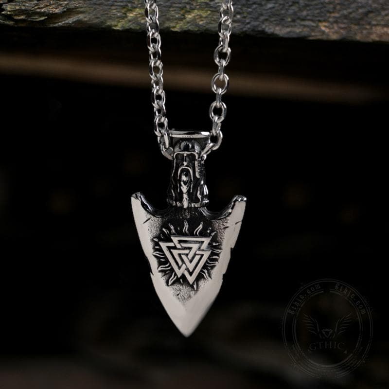 Valknut And Vegvisir Stainless Steel Viking Pendant