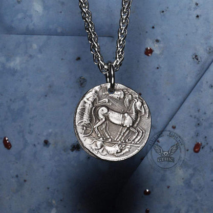 Greek Apollo Brass Coin Pendant