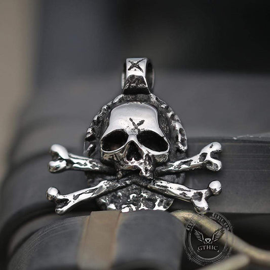 Crossbones 316L Stainless Steel Skull Pendant