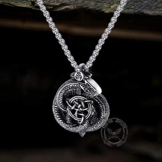 Celtics Triquetra Dragon Stainless Steel Viking Pendant