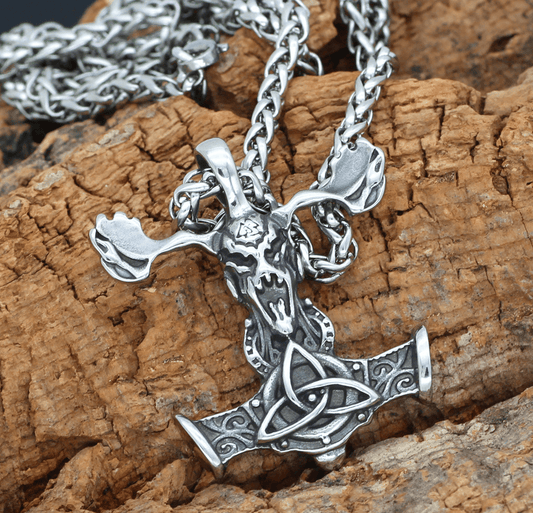 Triquetra Mjolnir Stainless Steel Viking Pendant