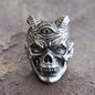 Three Eyed Demon Stainless Steel Skull Ring