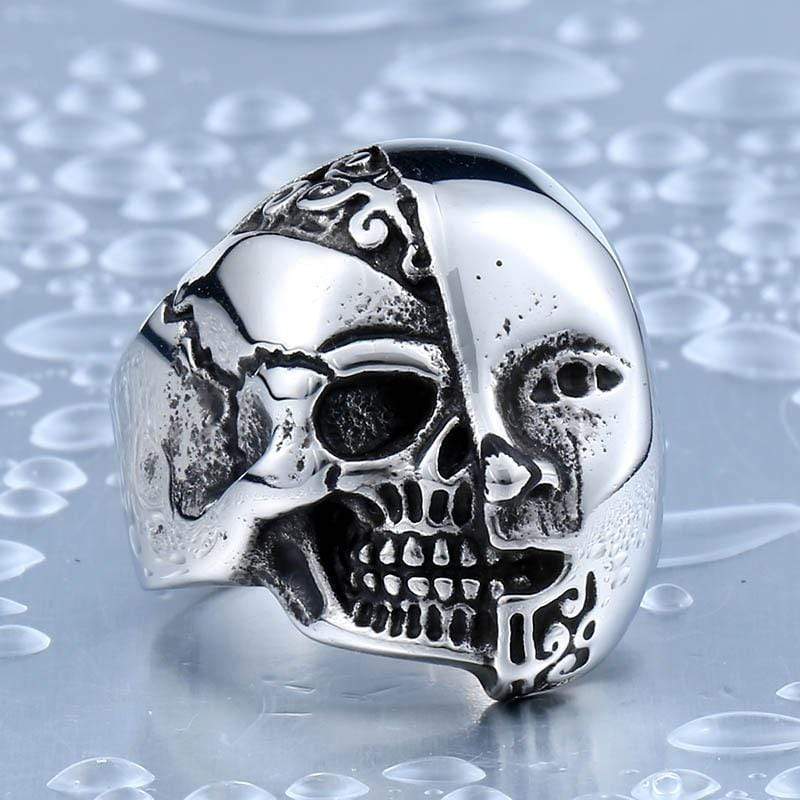 Hermaphrodite Stainless Steel Skull Ring