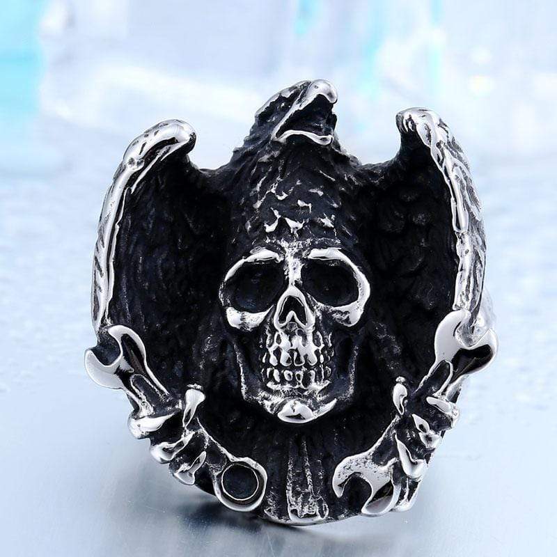 Raven Wrench Stainless Steel Skull Ring