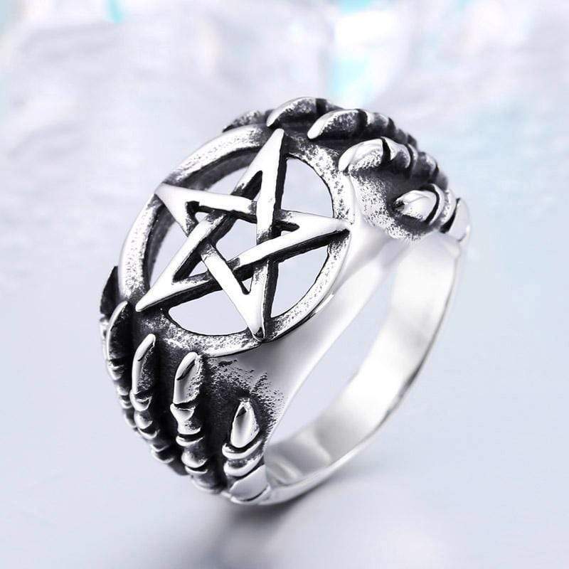 Claw Pentagram Stainless Steel Masonic Ring
