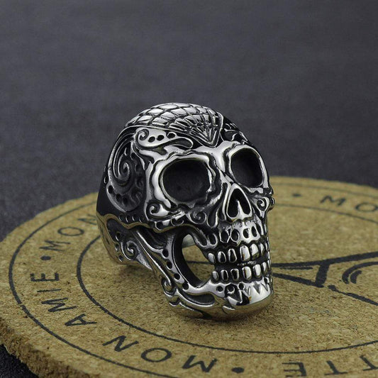 Tattoo Stainless Steel Skull Ring
