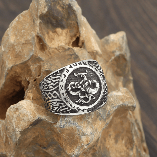 Dragon Rune Stainless Steel Viking Ring