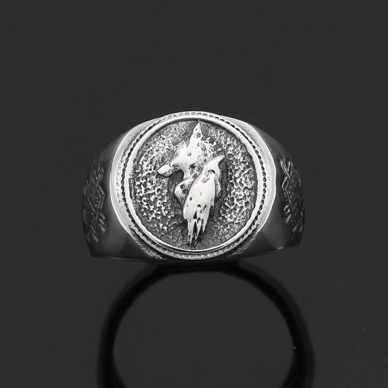 Retro Celtic Wolf Stainless Steel Viking Ring