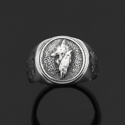 Retro Celtic Wolf Stainless Steel Viking Ring