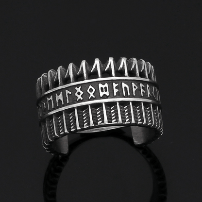 Rune Stainless Steel Viking Ring