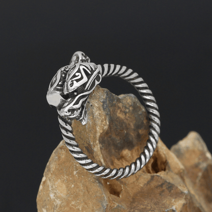 Vintage Dragon Stainless Steel Viking Ring