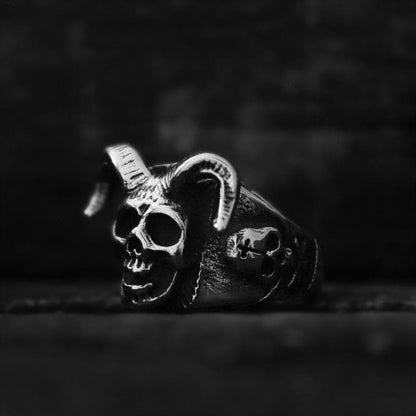 Azazel Satanic Stainless Steel Skull Ring