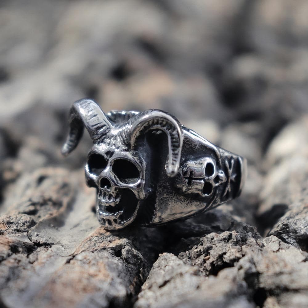 Azazel Satanic Stainless Steel Skull Ring