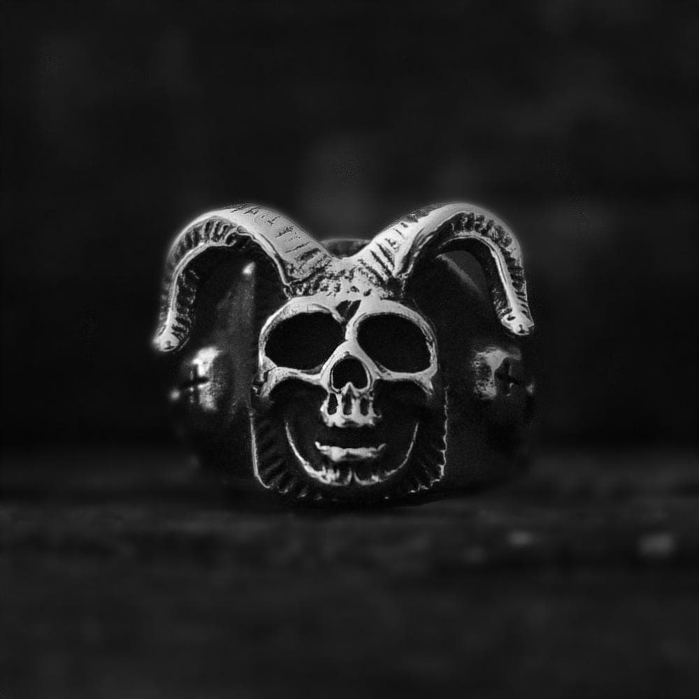 Azazel Satanic Stainless Steel Skull Ring