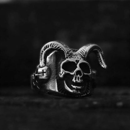 Azazel Satanic Stainless Steel Skull Ring