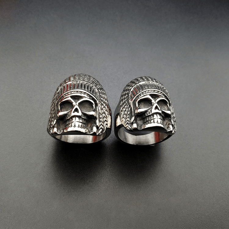 Chief Stainless Steel Skull Ring