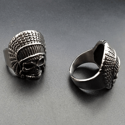 Chief Stainless Steel Skull Ring