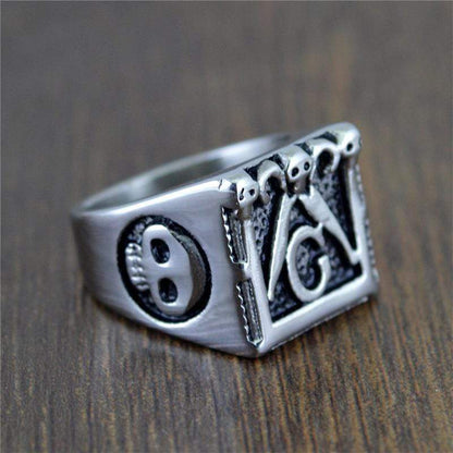 Classic Retro Stainless Steel Masonic Ring