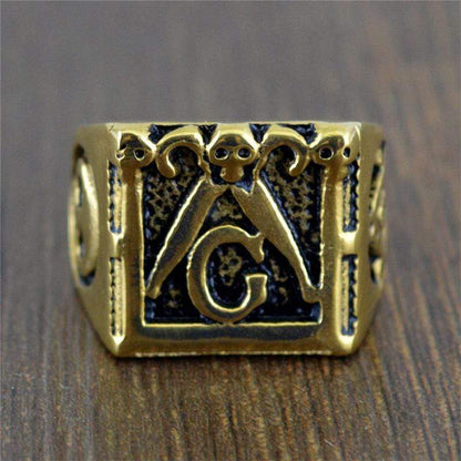 Classic Retro Stainless Steel Masonic Ring