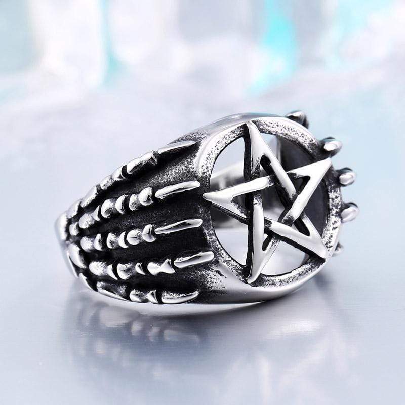 Claw Pentagram Stainless Steel Masonic Ring