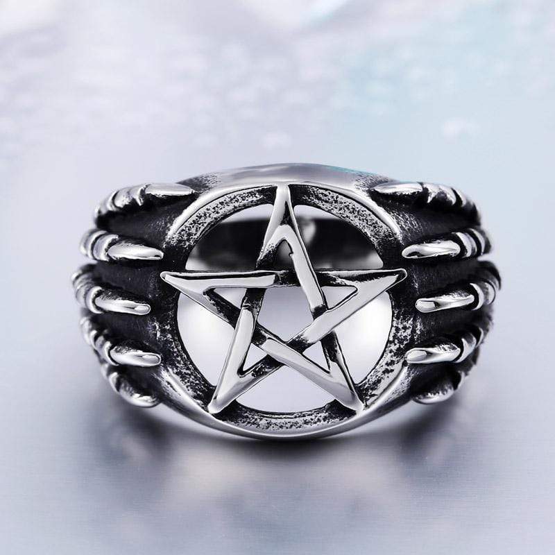 Claw Pentagram Stainless Steel Masonic Ring