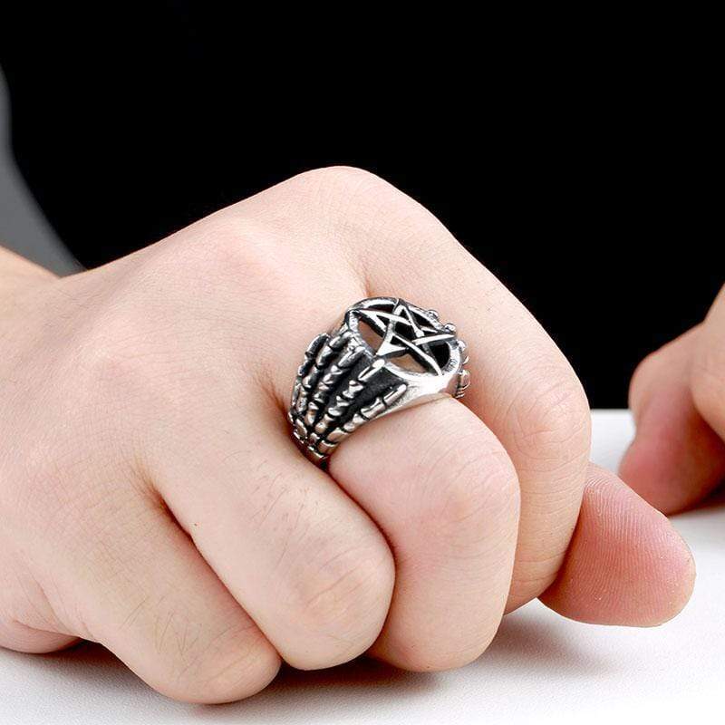 Claw Pentagram Stainless Steel Masonic Ring