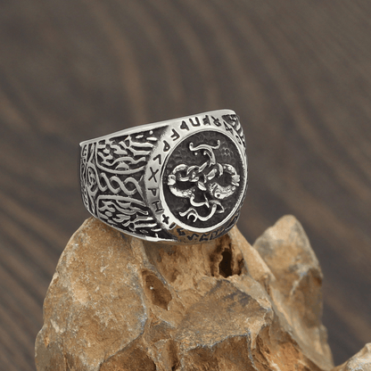 Dragon Rune Stainless Steel Viking Ring