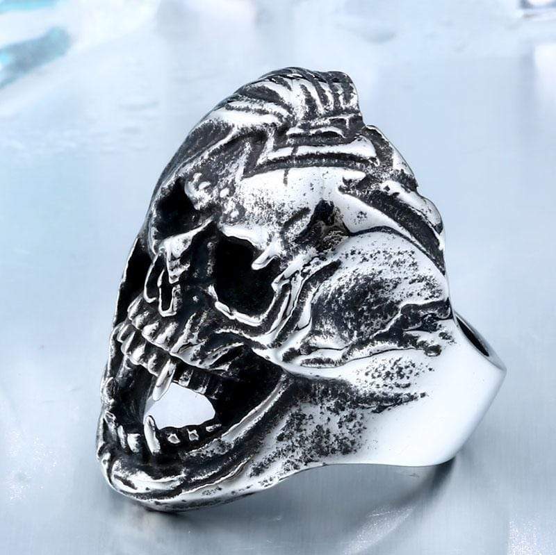 Exaggerated 316L Stainless Steel Skull Ring