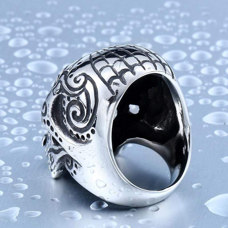 Flower Garden 316L Stainless Steel Skull Ring
