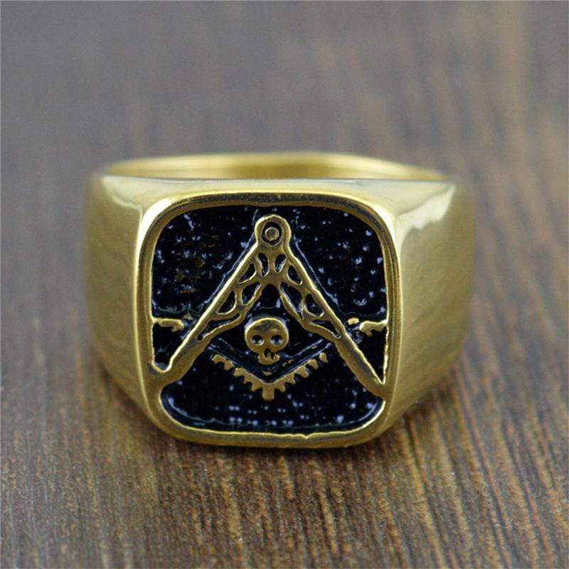 Skull 316L Stainless Steel Masonic Ring