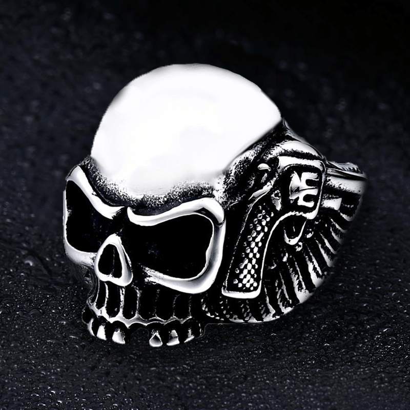 Gun Stainless Steel Skull Ring